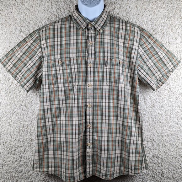 G.H.Bass & Co.* Men's Short Sleeve Button Down Curved Hem Chest Pocket Shirt~ XL - Picture 1 of 12